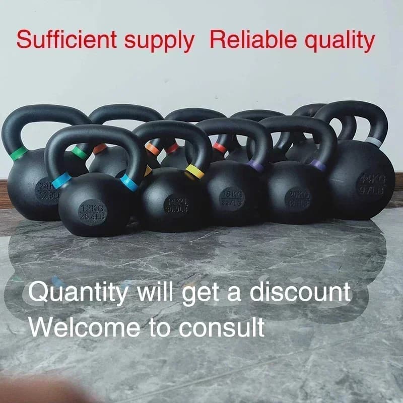 2026 Kettlebells in black cast iron customizable Fitness training Strength 4 kg 16 kg 48 kg Gym Practicing yoga Durable steel