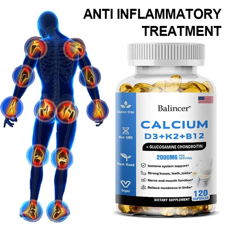 Calcium capsules + D3 + K2 + B12 - Supports bone and muscle health, supply joints
