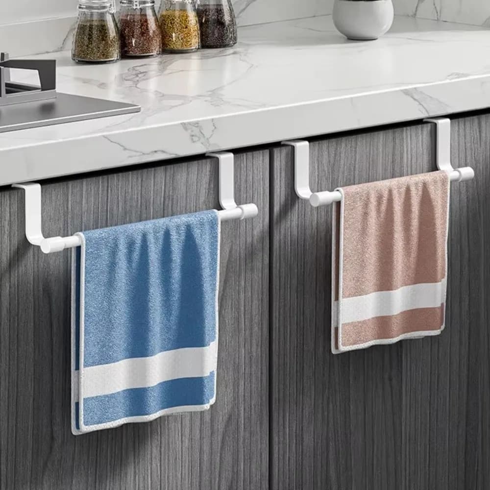 New Multi-purpose Towel Rod Rag Hanger Towel Storage Bar Over Cabinet Towel Rack Punch-free Towel Storage Organizer