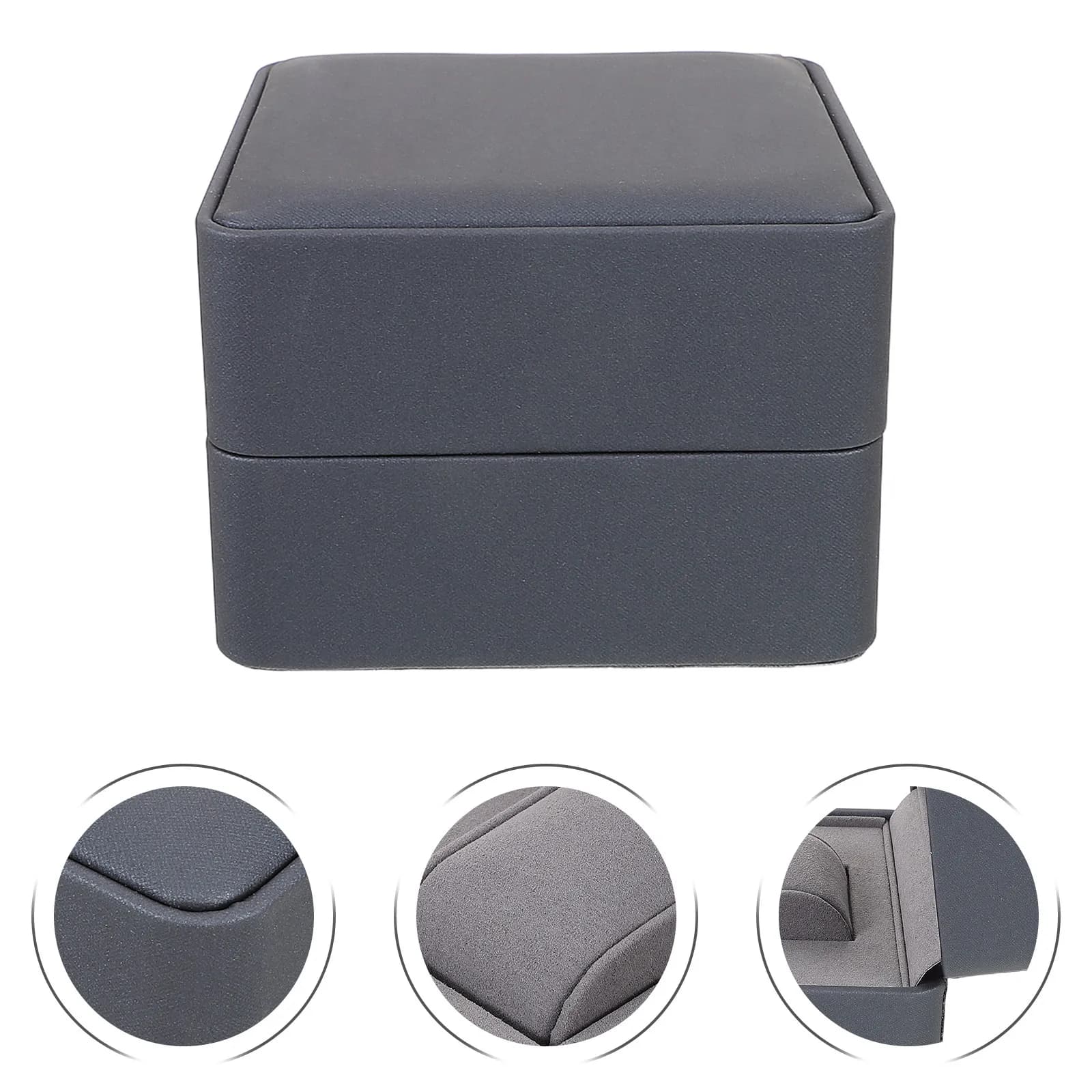 Single Blue PU Watch Box Soft Lined Interior Removable Pillow Travel Storage Holder Organizer for Men Women