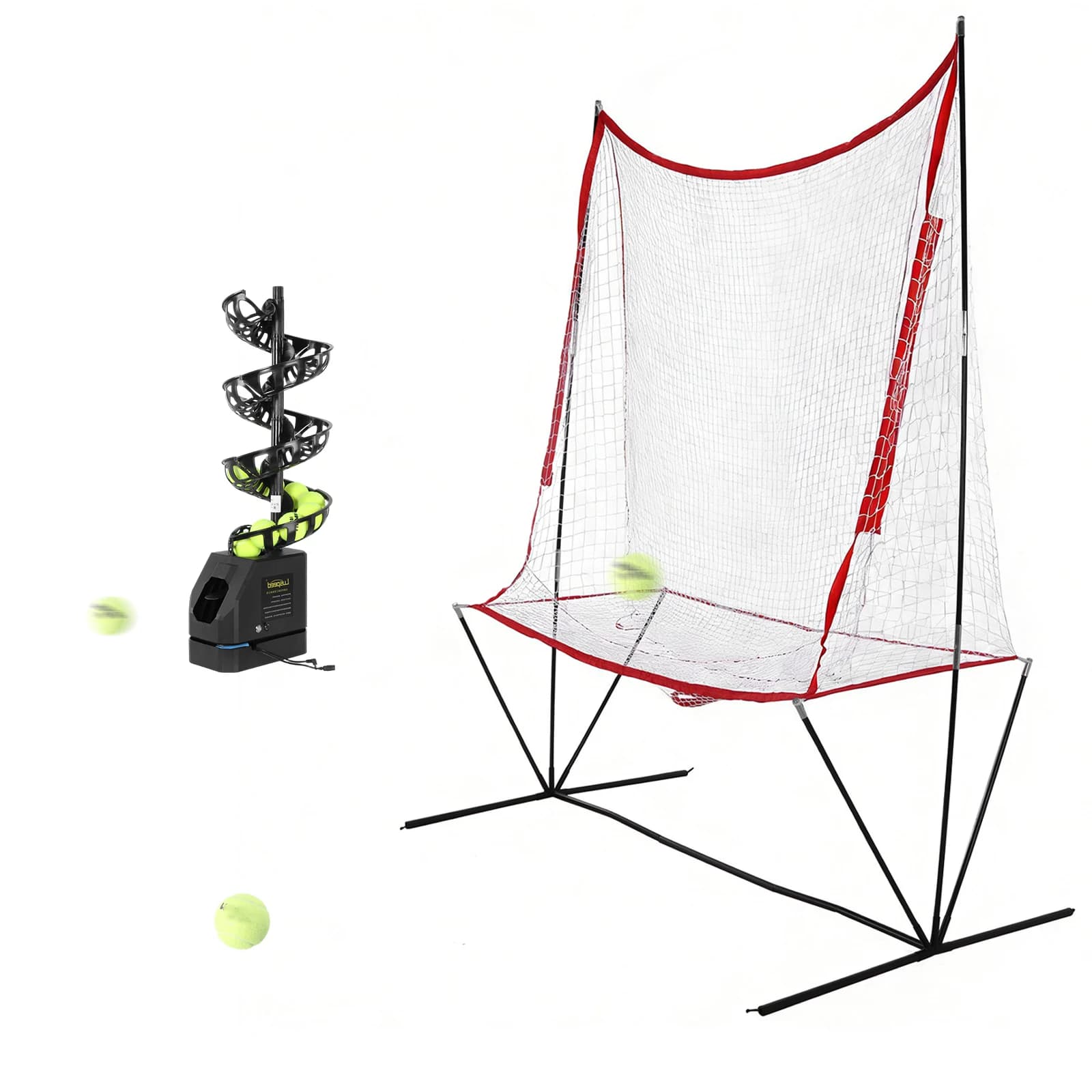 Macchina Lanciapalline da Baseball con 10 Pickleball, 5 Angoli Regolabili, 2 Livelli di Potenza per Tutti i Livelli di Abilità, Uso Interno ed Esterno