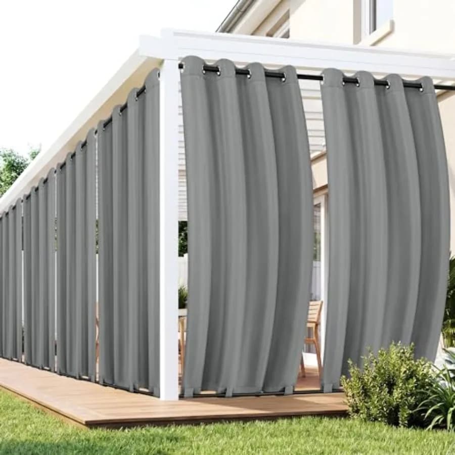 Tende per Gazebo da Esterno Impermeabili a 6 Pannelli - Antivento, per la Privacy, Resistenti alle Intemperie, Tende Esterne per Patio, Pergola, Portico, con Occhielli
