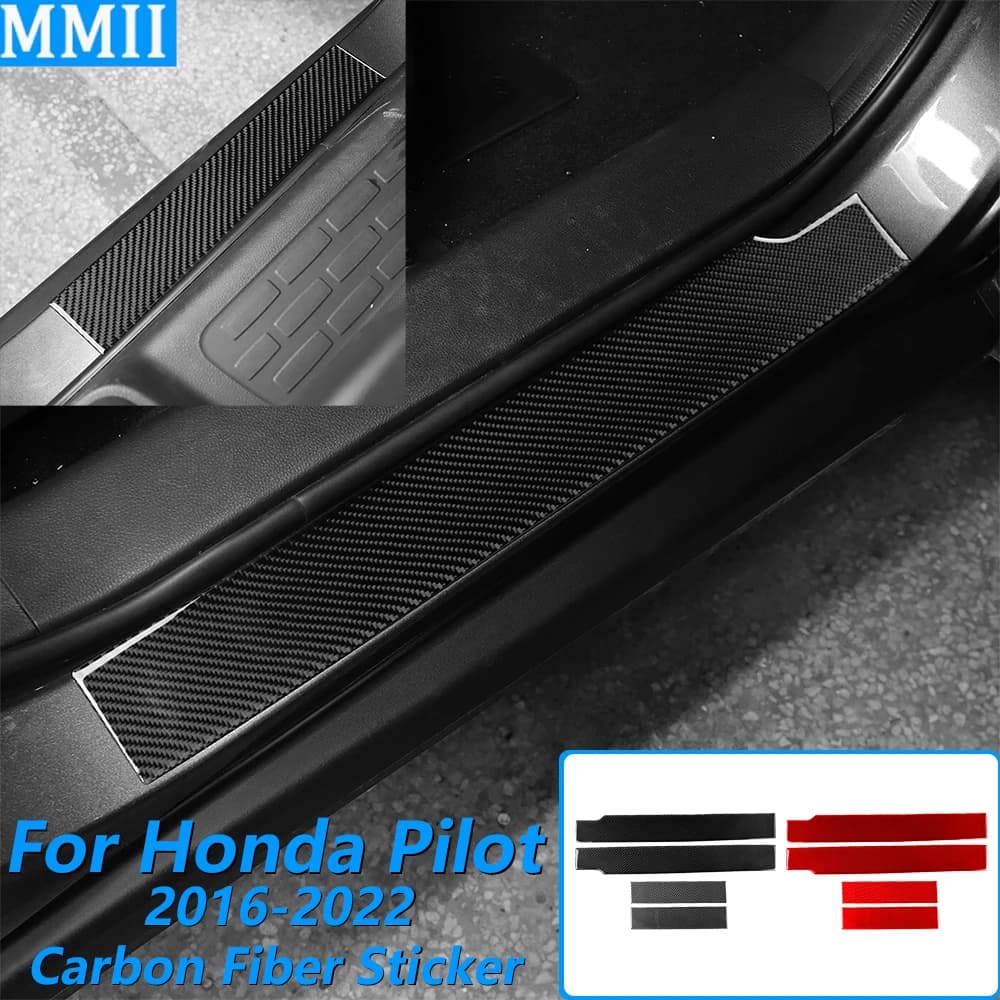 Per Honda Pilot 2016-2022: Strisce Decorative in Fibra di Carbonio per Soglie Porte Esterne, Pannelli di Copertura, Accessori Auto, Adesivi Decorativi