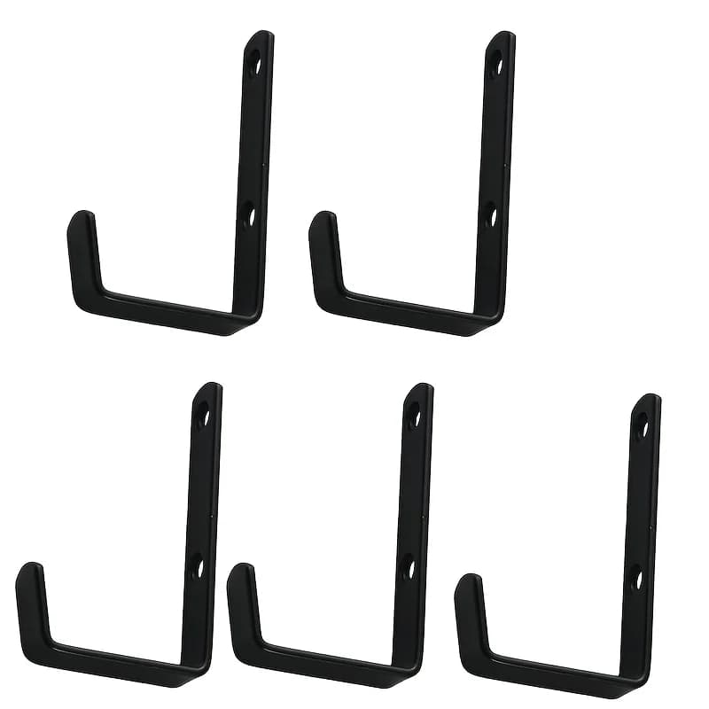 5-piece skateboard display stand with ski board hooks - home wall-mounted surfboard storage rack - right-angle model