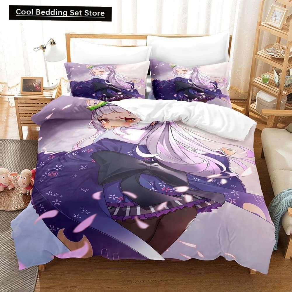 Nuovo set di biancheria da letto Murasaki Shion, set letto singolo, matrimoniale, queen size, king size, per adulti e bambini, set copripiumino, anime, ragazza kawaii.
