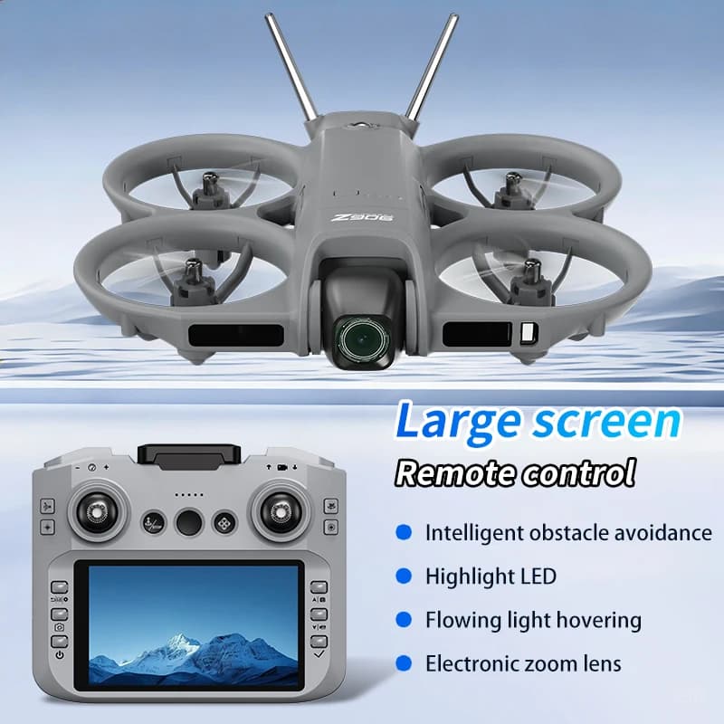 NewZ906 Drone 8K Aerial HD Intelligent Avoiding Obstacle with Larger Screen Remote Control Folding Brushless PowerGPS Drone gift