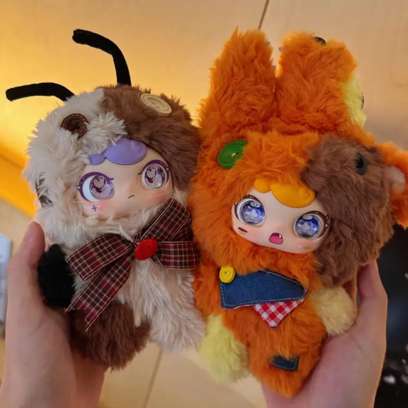 Zaza Bb Patch Town Vinyl Plush Blind Box, Ciondolo per Borsa Carino, Bambola Giocattolo di Tendenza con Occhi a Doppio Effetto Quicksand e Rotazione a 360 Gradi