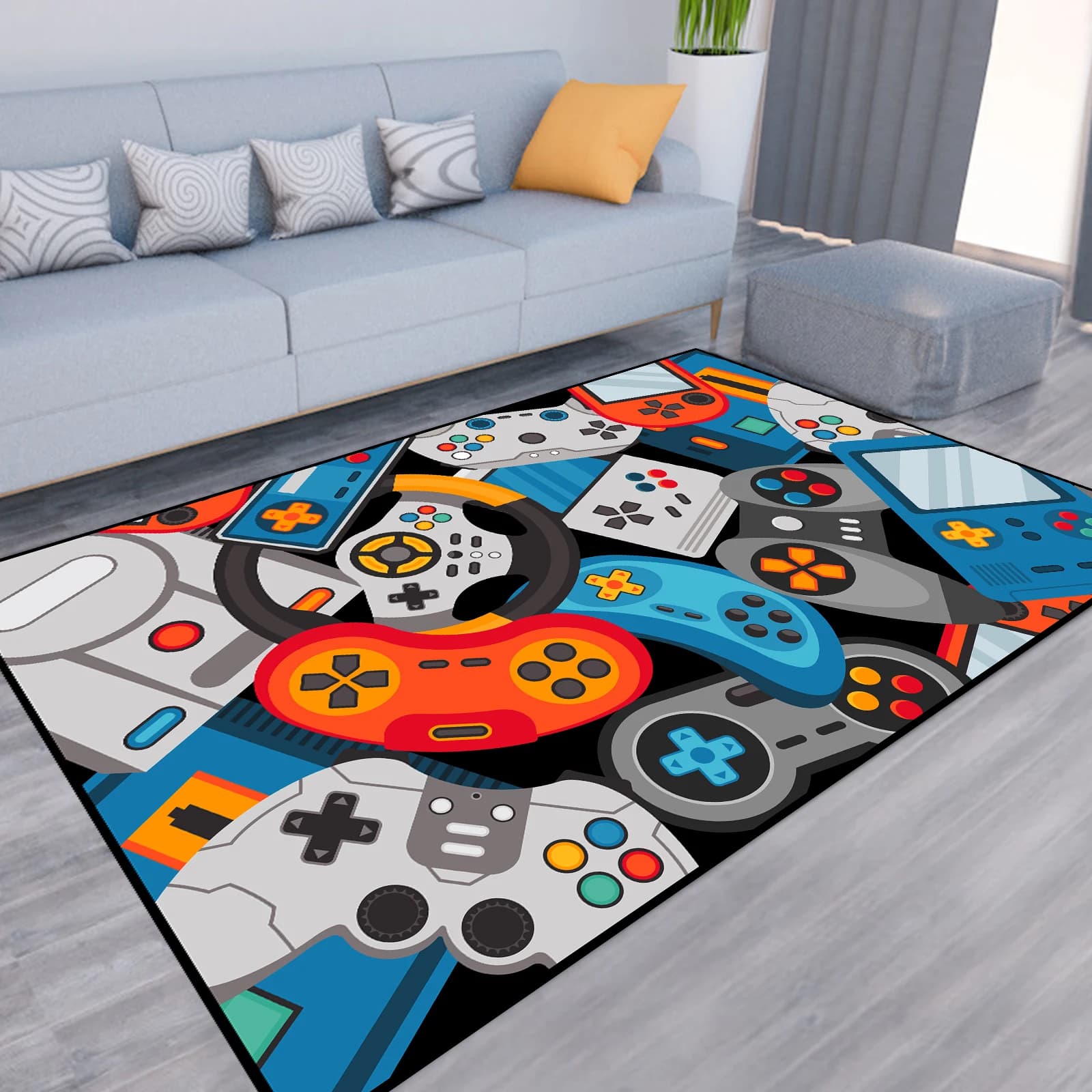Tappeto da gioco per ragazzi, tappeti a tema videogiochi per la cameretta dei ragazzi, tappeti antiscivolo per area gaming, tappeto per gamer e bambini