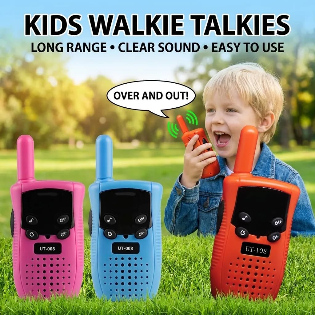2 Pezzi Radio Bidirezionale per Bambini, Walkie-Talkie Mini per Bambini, Ricetrasmettitore a Lungo Raggio