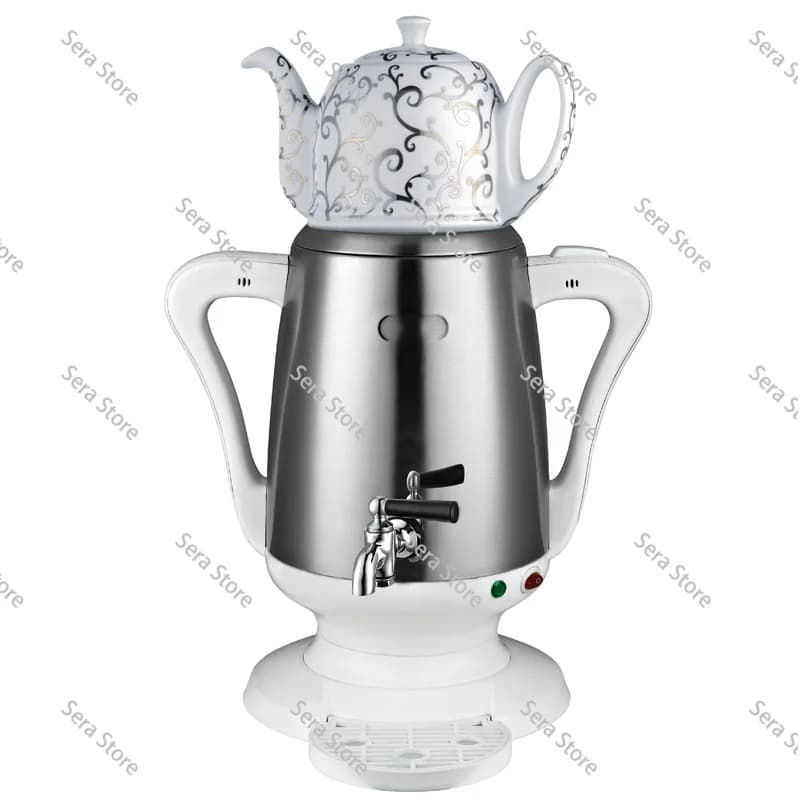 Electric Turkish Samovar Tea Set Dual Chamber Kettle for Black Tea Brewing Traditional Copper PotGoods in stockGoods in stock