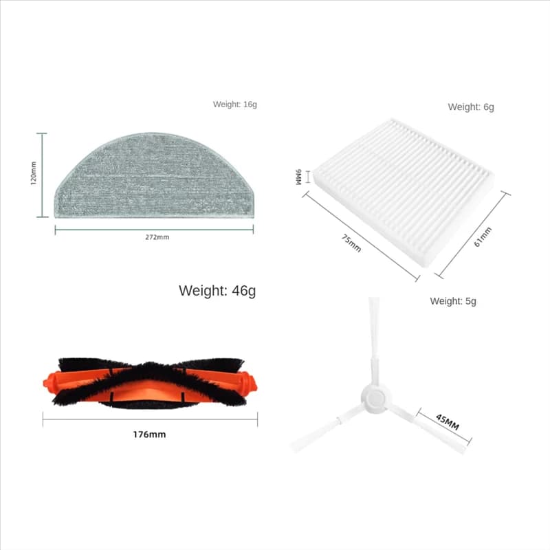 A24P 13PCS Per Xiaomi Robot Aspirapolvere E10 B112/E12 Parti di Ricambio Per Vuoto Spazzola Laterale Principale Filtro Hepa Mop Panno