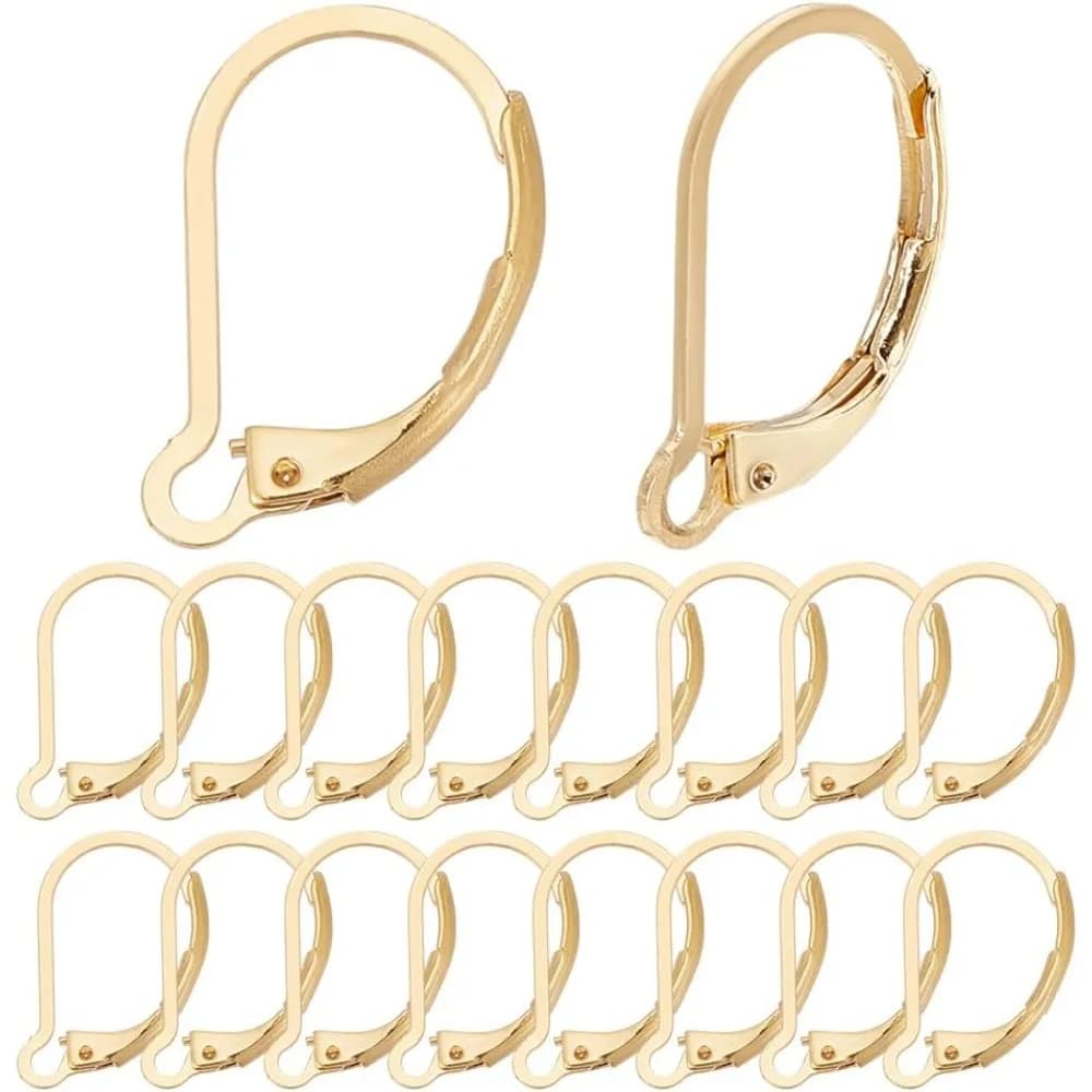 Ganci per orecchini Francesi Ciondola Earwires 80 pezzi Leverback Earwires Fermagli per orecchini in acciaio inossidabile Ganci Connettore Anelli di salto