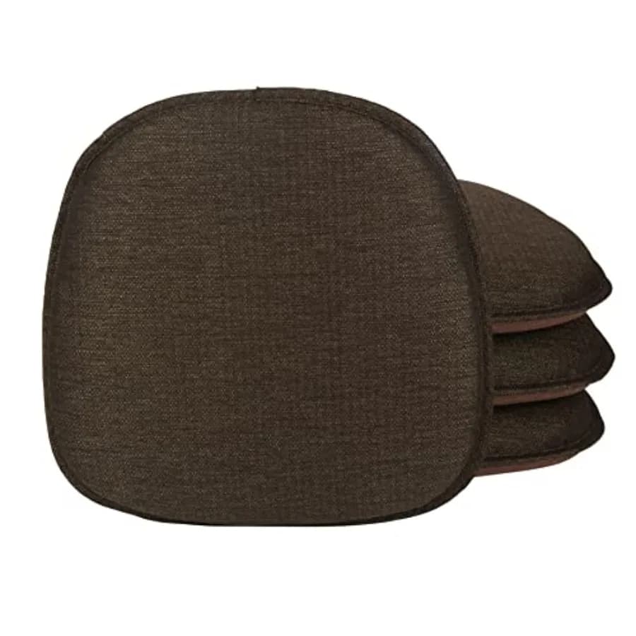 Cuscino per sedia Gripper antiscivolo Mid-Century Modern Shell, assemblato negli USA, imbottitura extra spessa, tessuto Omega, set da 4