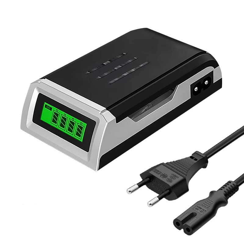 EU/US/UK Plug For rechargeable batteries AA/AAA NiCd NiMh LCD-002 display with intelligent 4 slot charger