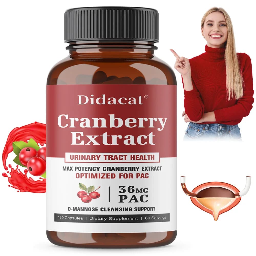 D-mannose with blueberry extract capsules, antioxidant, promotes metabolism, support for urinary tract for women and men