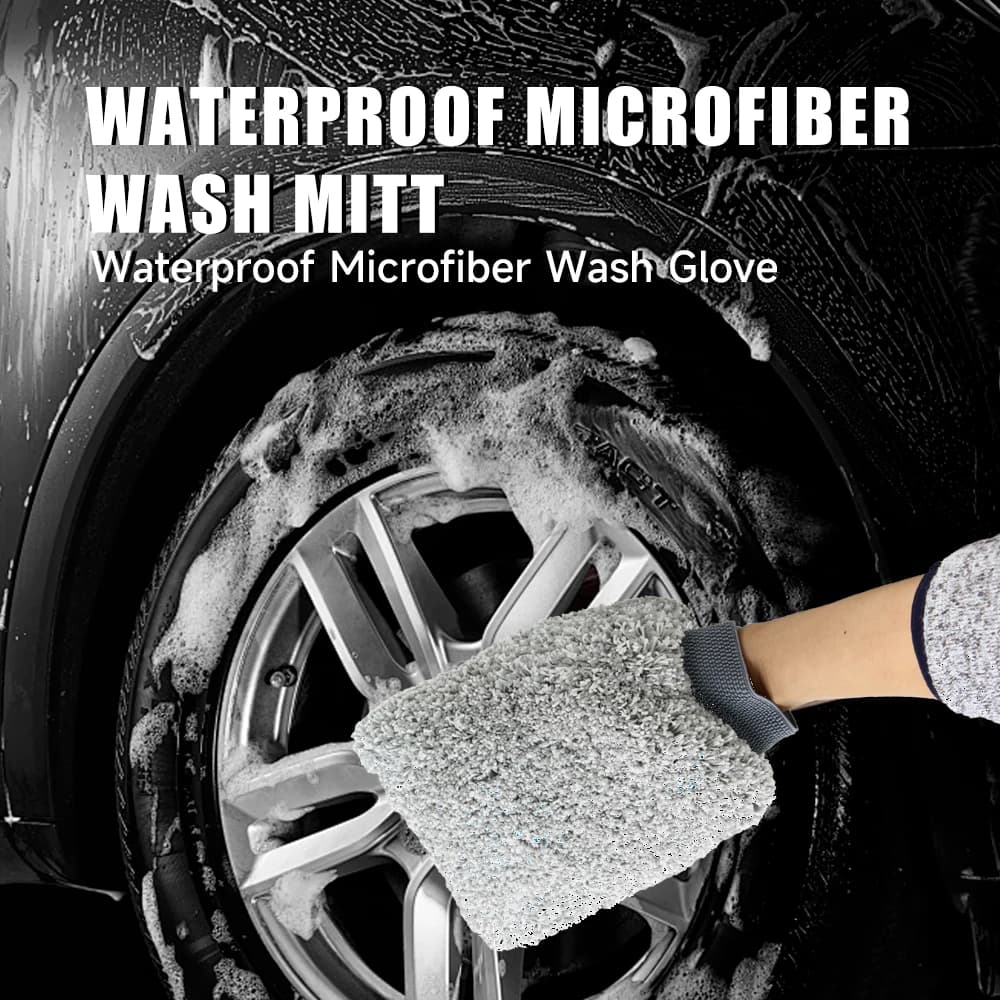 DETAILING Guanto per lavaggio auto Guanti per lavaggio impermeabili Guanto per pulizia in microfibra Guanto per lavaggio ispessente ultra morbido per la cura dell'auto