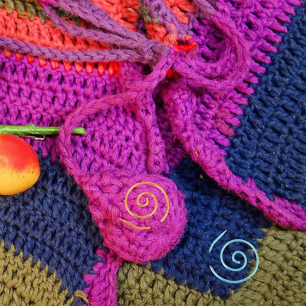 Set di 3 Ferri da Maglia a Spirale in Metallo, Strumenti Circolari per Lavorare a Maglia Filati, Maglioni, Scialli, Accessori per Lavori Manuali Fai-da-Te