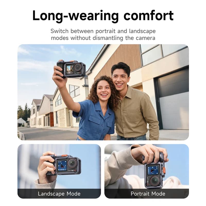 For DJI Osmo Action 5Pro/4/3 Camera Street Photography Handle Grip Kit with Shutter Button Cold Shoe Expansion Holder Accessory