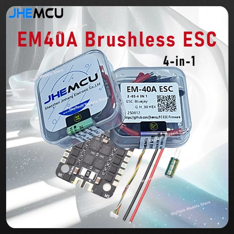 JHEMCU EM40A 4 in 1 ESC senza spazzole DSHOT600 2-6S 40A 20x20mm per parti quadricottero RC FPV Racing Drone BLHELI_S