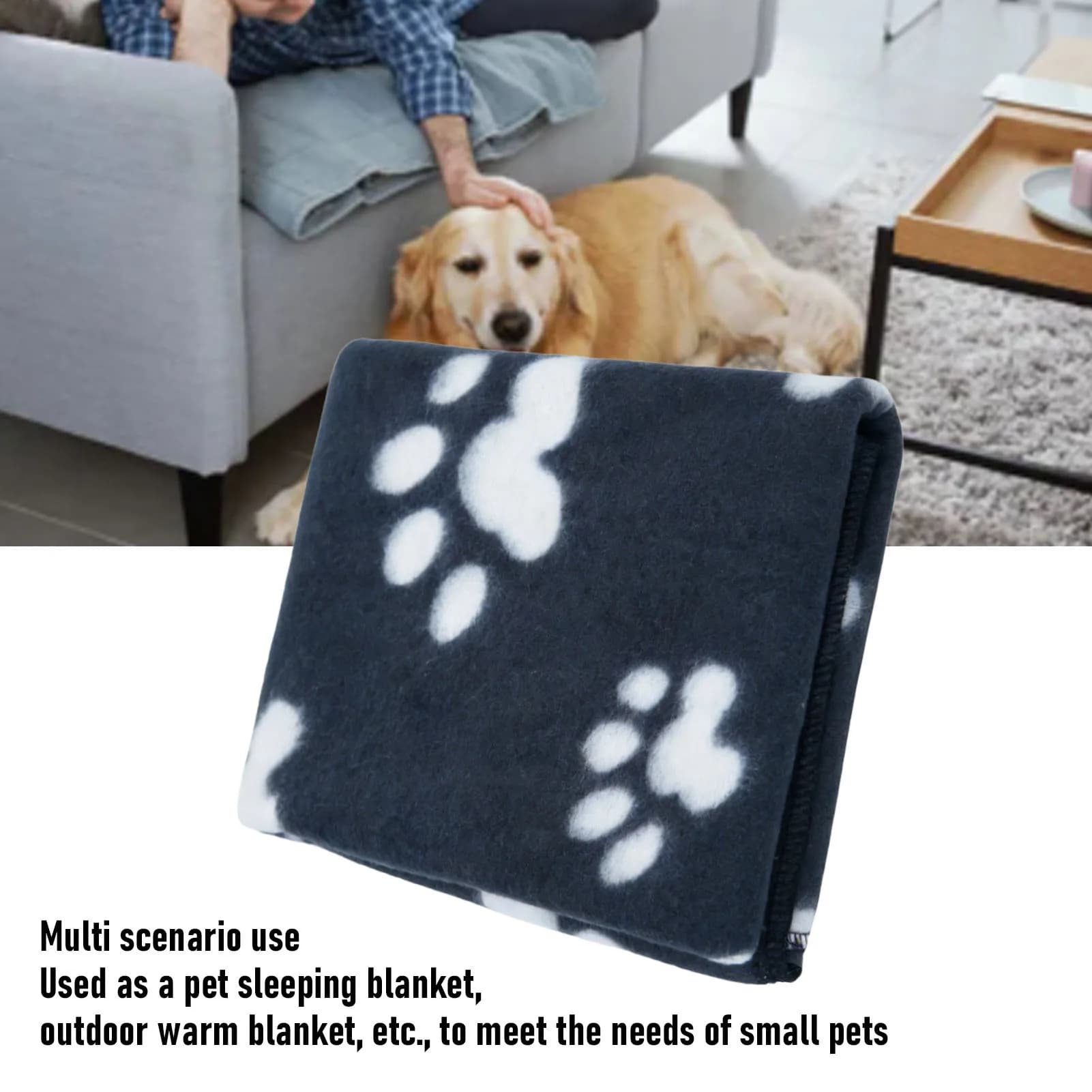 Coperta per Animali Domestici con Motivi Carini, Morbida e Calda in Peluche a Doppio Lato, Coperta per Cani e Gatti per Casa e Viaggio, Plaid Stampato per Cani
