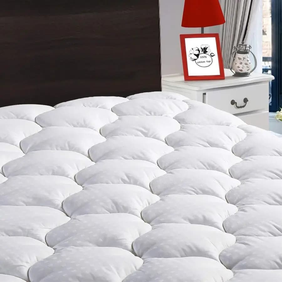 Coprimaterasso Queen Quilted in Cotton, Refreshing and Soft, with Alternate Padding at the Feather