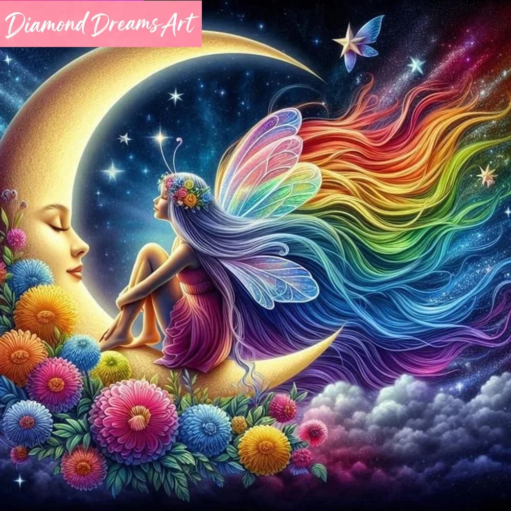 Dipinto Diamantato in Offerta: Ritratto di Ragazza, Mosaico Diamantato Completo Quadrato/Rotondo, Paesaggio Lunare, Ricamo per Decorazione Casa, Senza Cornice