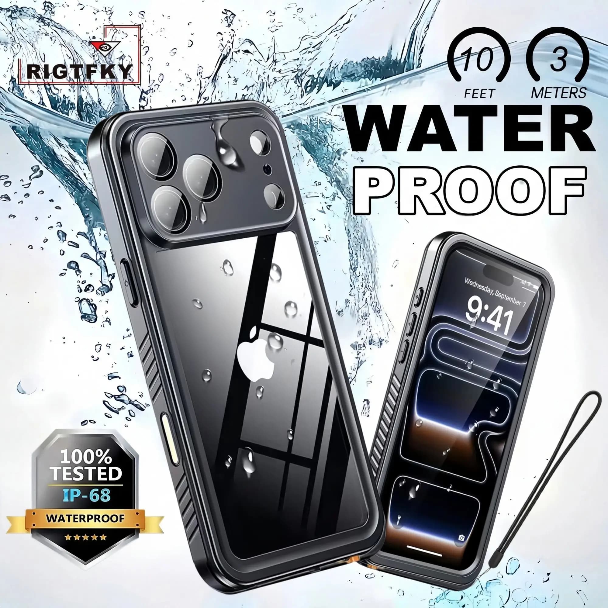 Impermeable IP68 Protective Case for iPhone 17 16 Plus 15 14 13 Pro Max 17 Air 16E, Anti-Polvere for Snorkeling and Swimming
