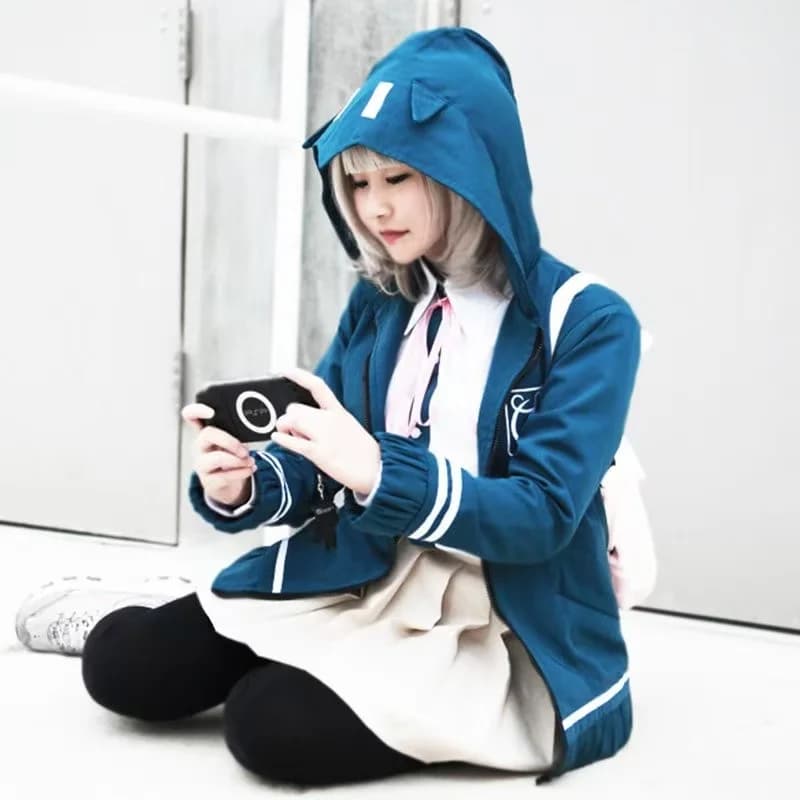 Costume Cosplay Anime Danganronpa Nanami Chiaki, Uniforme Scolastica JK, Giacca a Maniche Lunghe, Gonna Corta, Stile Loli