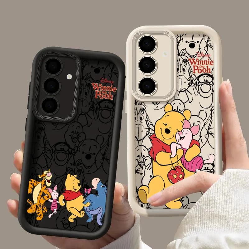 Custodia morbida Winnie The Pooh Disney per Samsung Galaxy S26 S25 Ultra S24 S23 Plus S22 S21 S20 FE, protezione antiurto per telefono