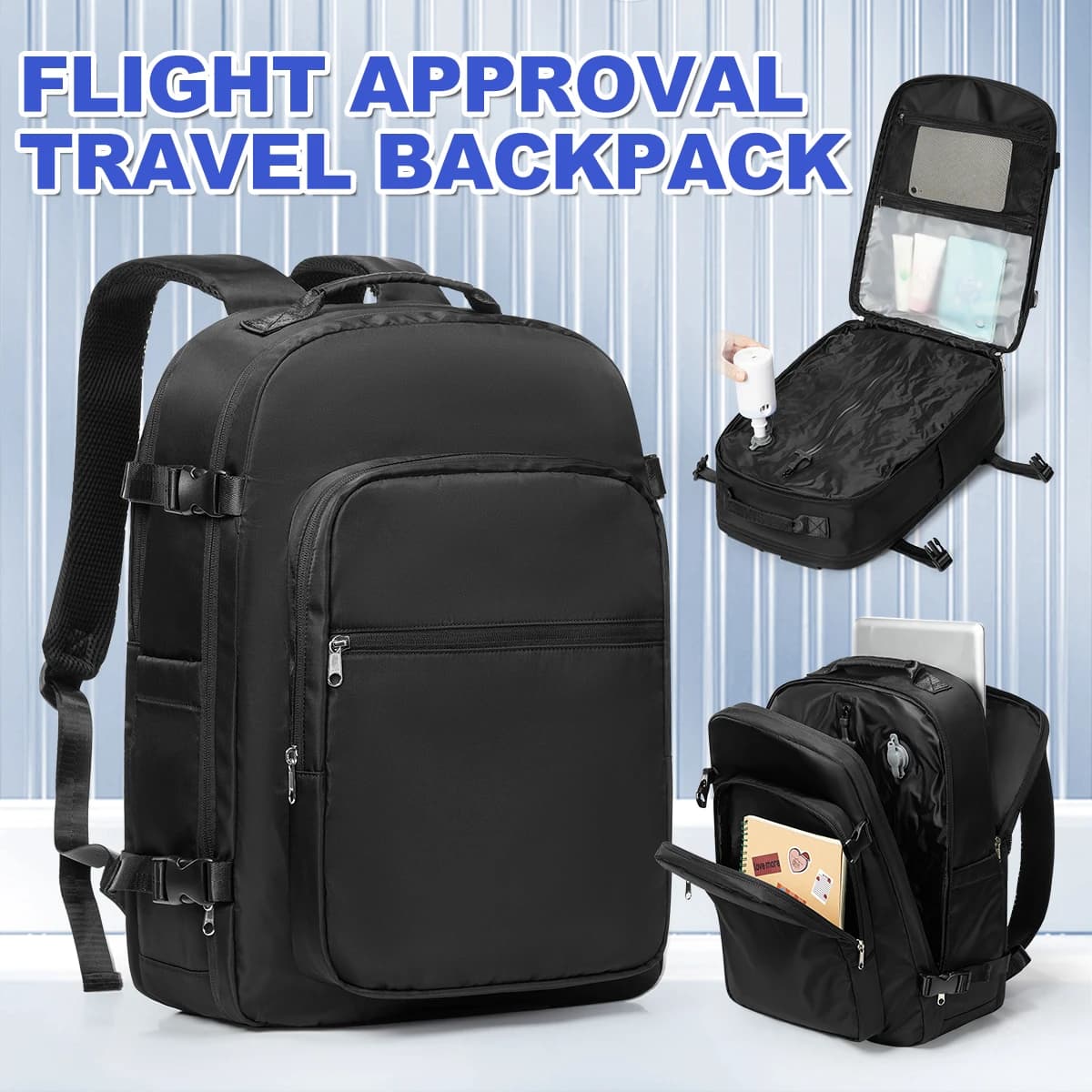 Borsa sottovuoto per abbigliamento, articoli da viaggio, bagaglio a mano Ryanair 40x30x20, zaino sottovuoto, zaino da lavoro da uomo, zaino per laptop
