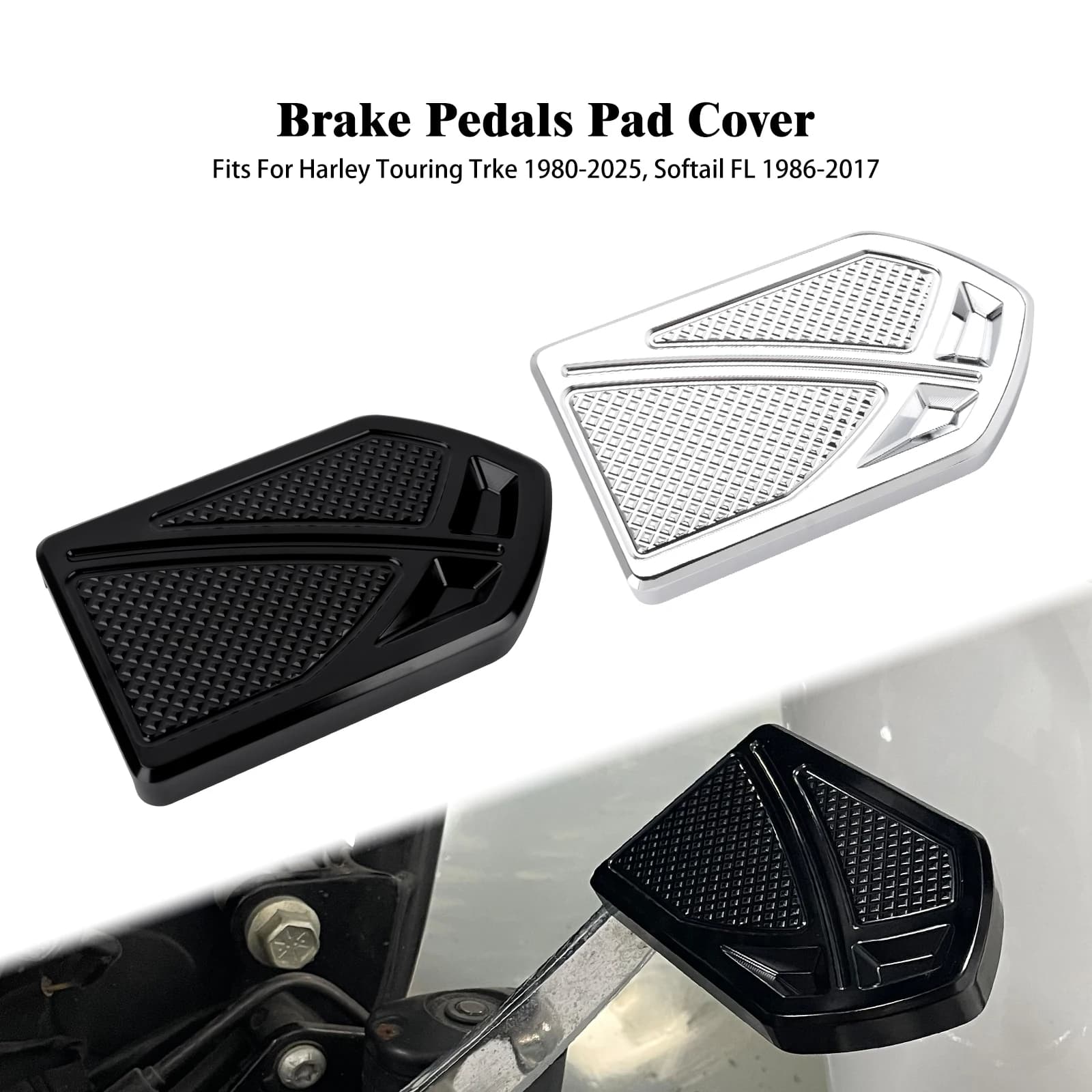 Moto Poggiapiedi Pedali Freno Pad Copertura Per Harley Dyna FLD 2012-2016 Touring Road Glide 1980-Up Softail Fat Boy 1986-2017