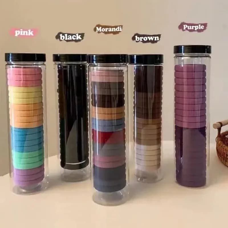 20pcs/can High Elastic Hair Ring French Style Bands Tie Thickened Hair Rope Basic Simple Head Rope For Women Girls Iddal Choice