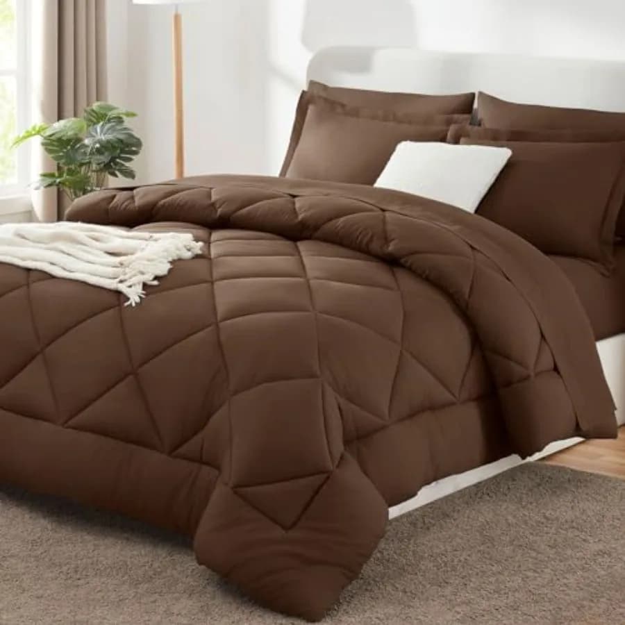 Set Copripiumino - 7 Pezzi, Set Letto Lussuoso e Morbido per Tutte le Stagioni, Set Biancheria da Letto con Piumino Alternativo alla Piuma d'Oca