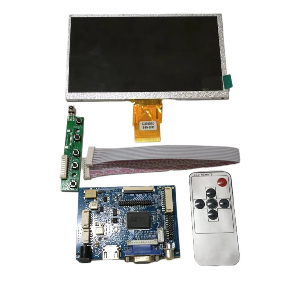 7 Inch Monitor Kit 1024*600 HDMI + VGA + 2AV Control Driver Card TFT LCD Display for PC Neckline Raspberry Pi Banana Pi