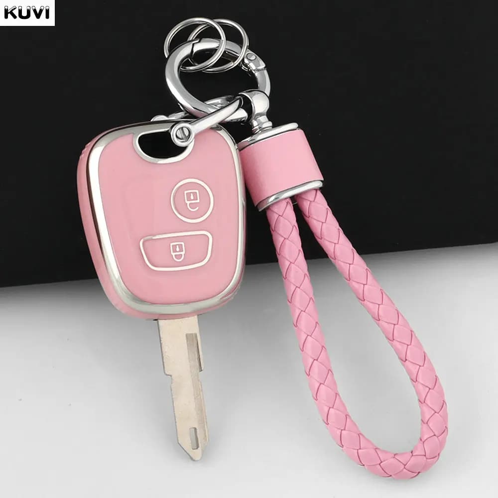 TPU Chiave A Distanza Dell'automobile Della Copertura Della Cassa Borsette Fob Protezione Per Peugeot 107 206 207 307 Per Citroen C1 C2 C3 C4 Per Toyota Aygo Portachiavi