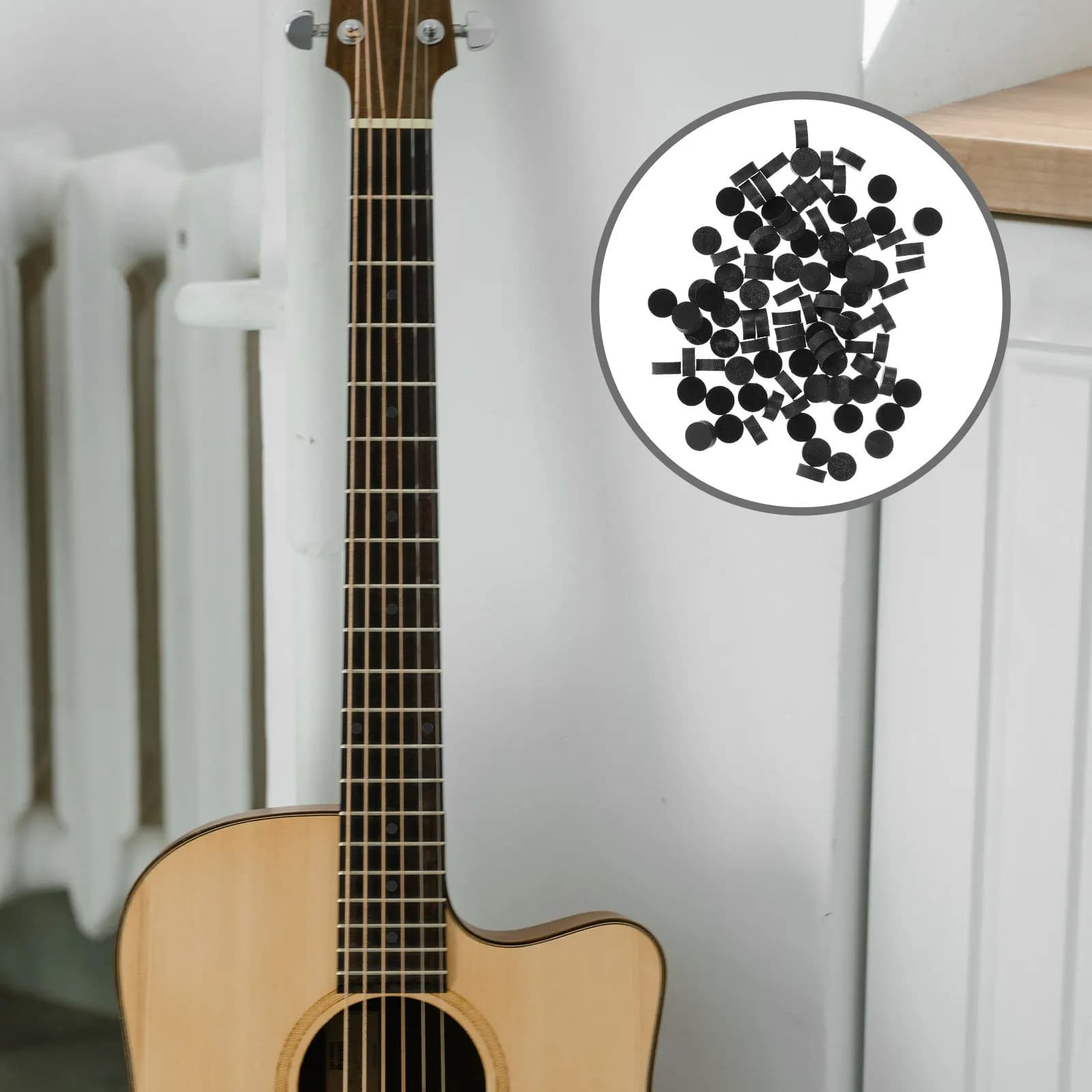 100 Pezzi Punti in Acrilico per Intarsi di Chitarra, Materiale per Intarsi di Tastiere per Mandolino, Ukulele, Chitarra Acustica e Classica