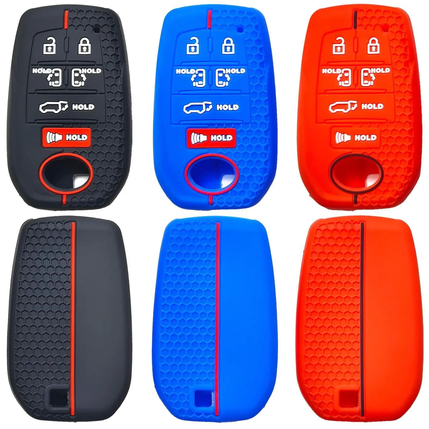 Portachiavi per auto adatto per Toyota Sienna Alpha RAV4 Prius telecomando 5 1 chiave copritasto in silicone copritasti a nido d'ape