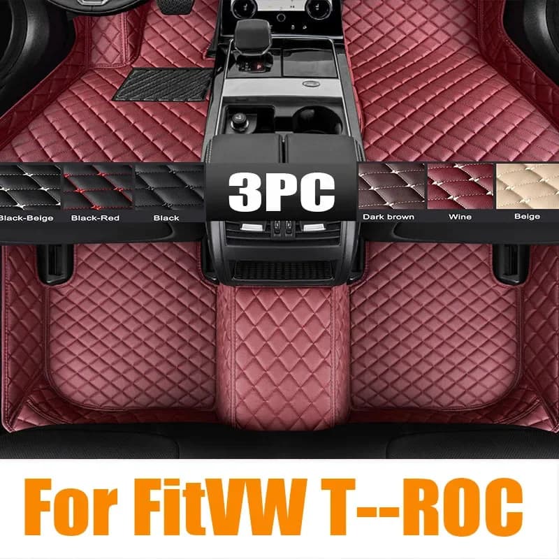 Misura per VW T--ROC 2018-2023 2024 TPE 3D Tappetini per auto Cargo Liner Tronco Schienale Pad Guida a sinistra 0531