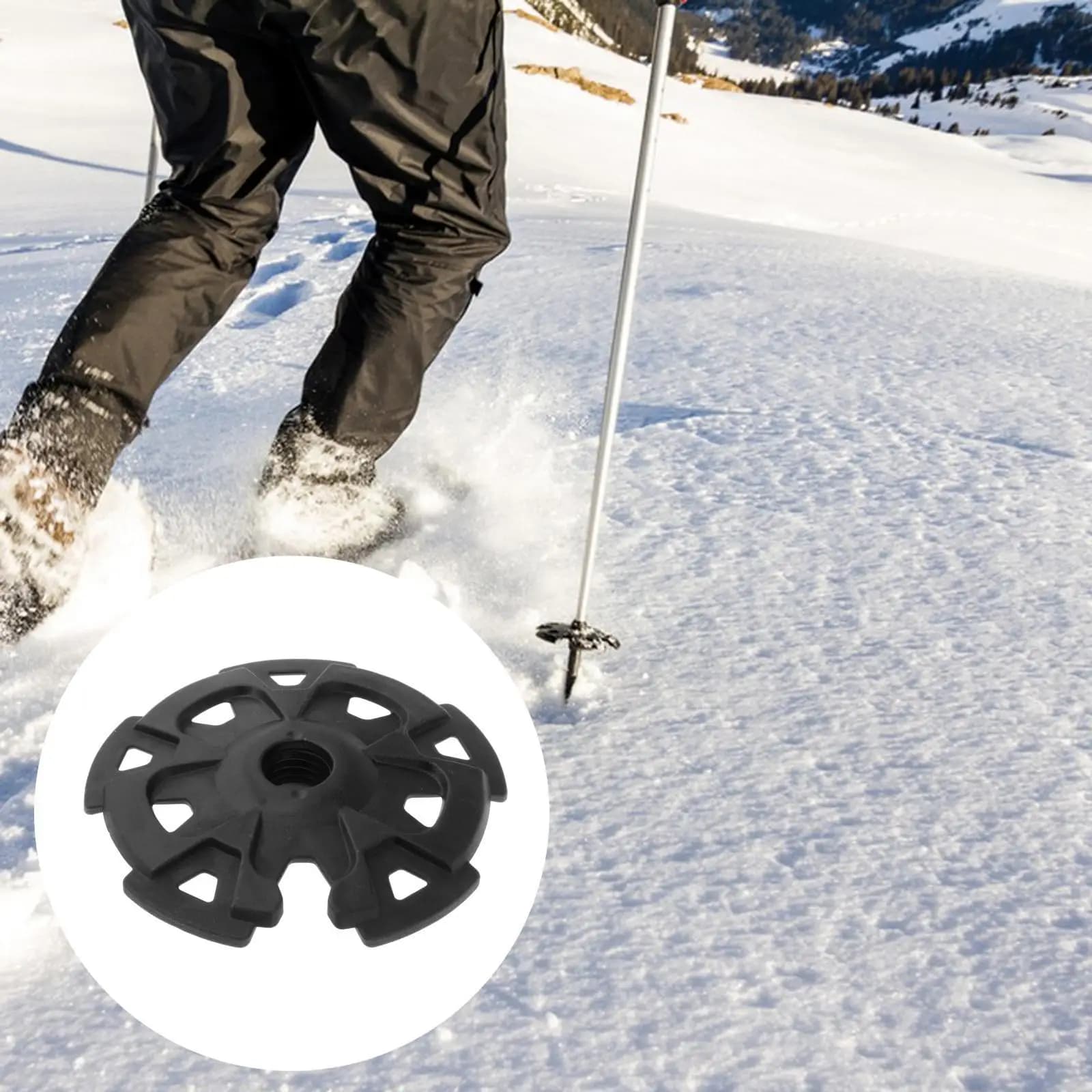 Universal Walking Pole Basket Snowflake Tip Protector for Hiking Poles Collapsible Cane