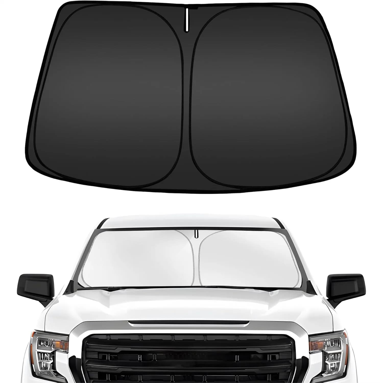 Parasole Parabrezza su Misura per Chevy Silverado 1500 GMC Sierra 1500 2500HD 3500HD 2019-2026, Parasole Anteriore Pieghevole