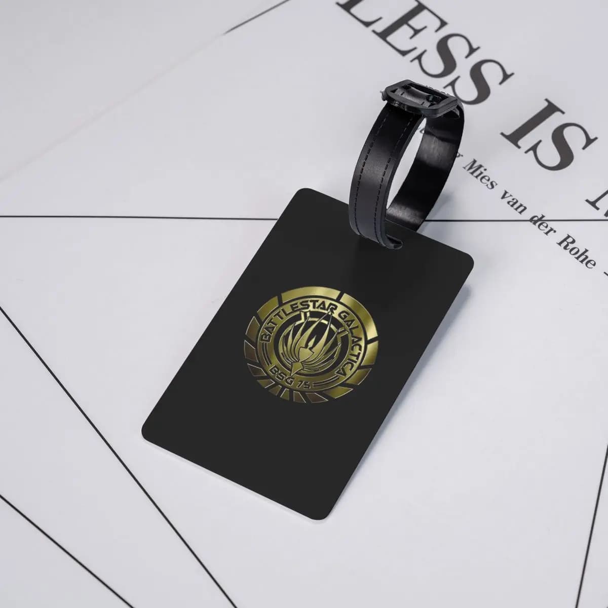 Battlestar Galactica Crest (Metallo) Etichette per bagagli Accessori per valigie Etichetta per bagaglio da viaggio Porta etichetta per imbarco ID Nome Indirizzo