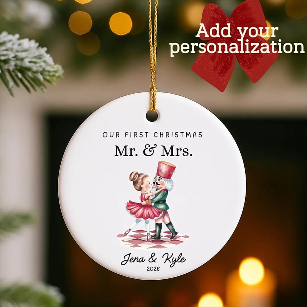 Personalized Our First Christmas Couple Ornament Nutcrackers Newlywed Wedding Married Keepsake Christmas Tree Holiday Ornamen