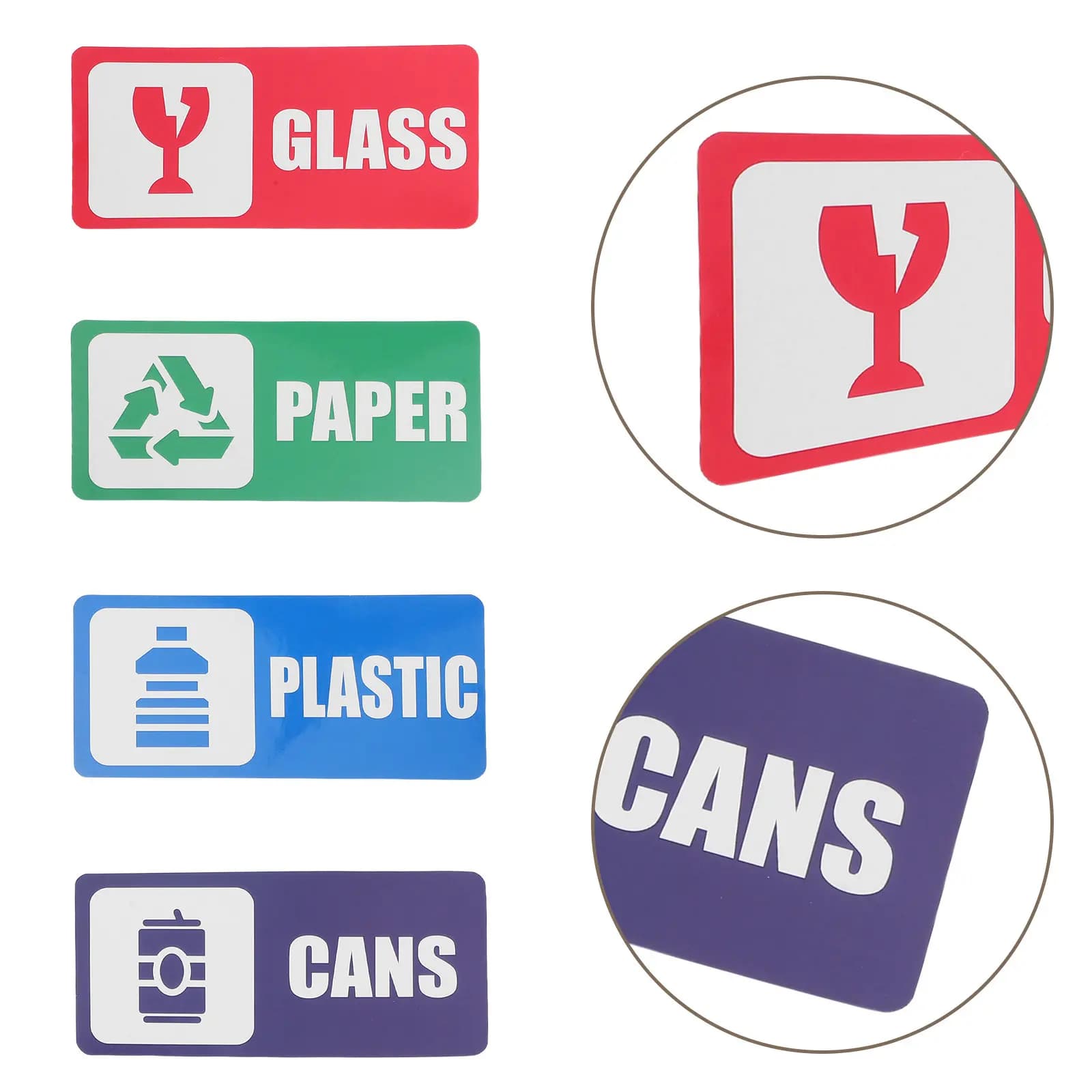 12 Pezzi Etichette Adesive per Raccolta Differenziata Resistenti allo Sbiadimento per Bidoni di Carta, Vetro e Plastica per Casa