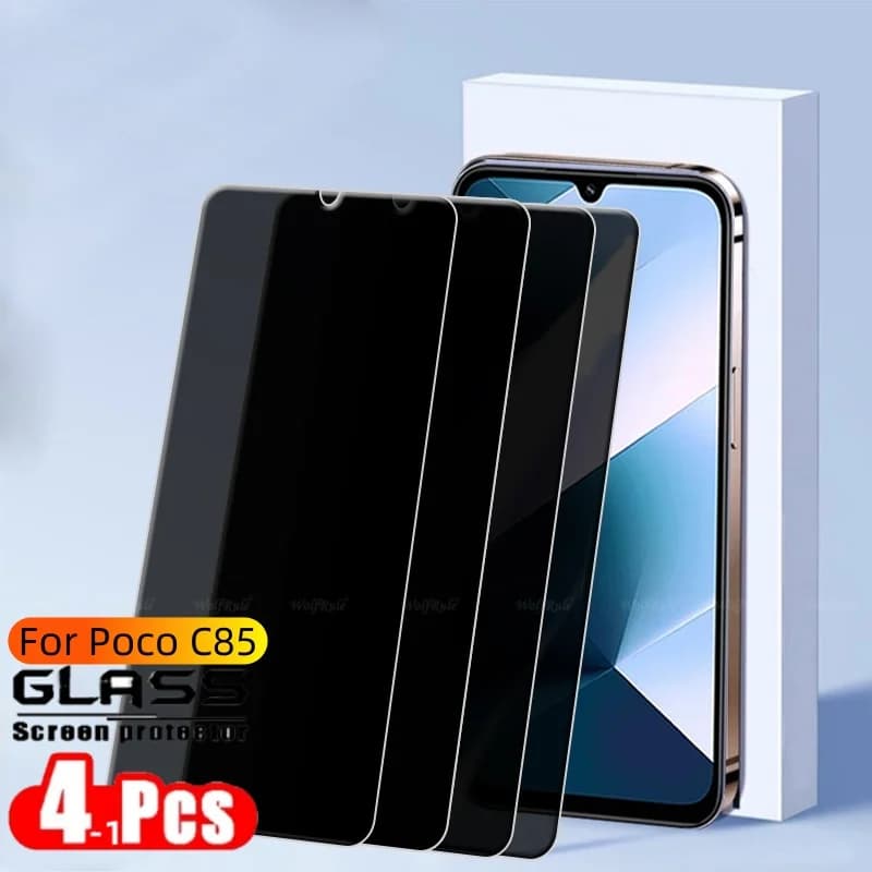 1/2/3/4 pezzi per Poco C85 vetro Xiaomi Poco C85 vetro temperato 9H protezione del telefono privacy anti-spia colla protezione dello schermo Poco C85