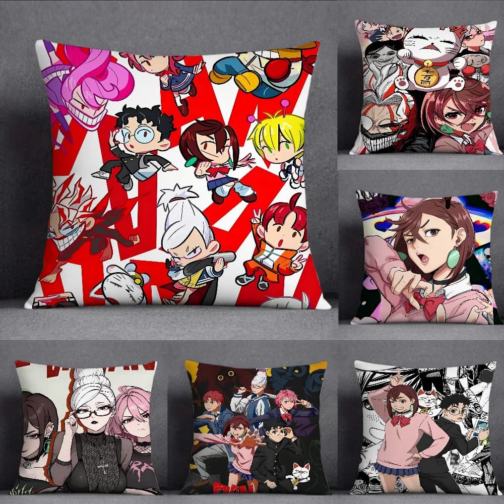 Federa per cuscino Anime Dandadan quadrata con stampa fronte-retro corta in peluche per divano, cuscino da comodino