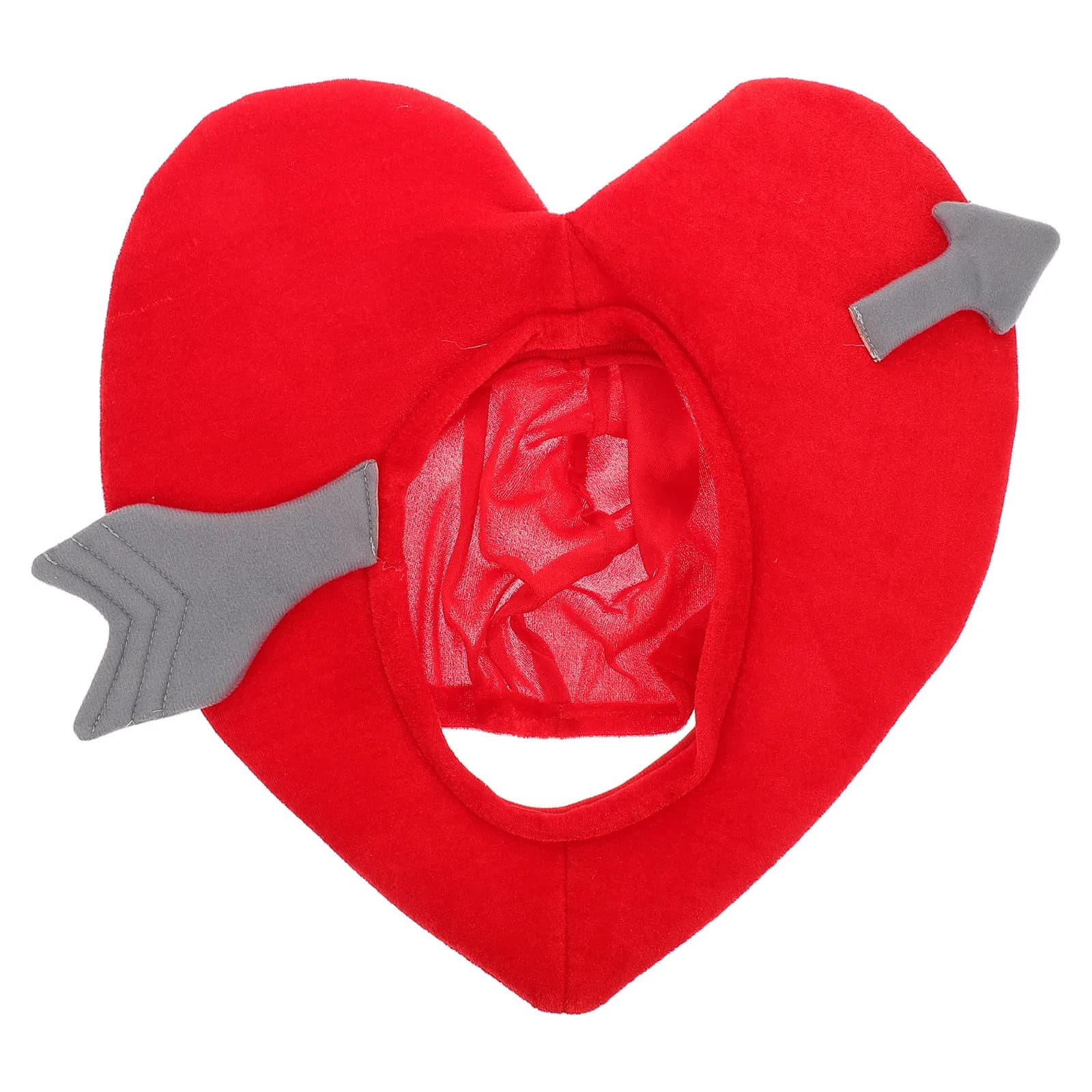Cute Heart Shaped Hat Warm Thermal Cartoon Design with Cupid Arrow for Parties Valentine Costume Role Play Photo Prop Novelty