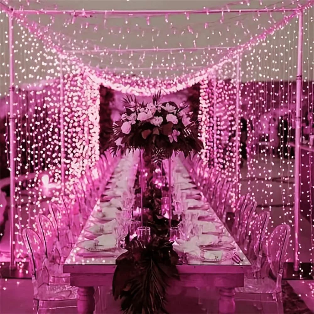 Luci per tende a LED alimentate tramite USB 8 modalità di illuminazione Decorazione Ramadan di San Valentino per la casa 2026 Matrimonio Eid Mubarak Fata Luce