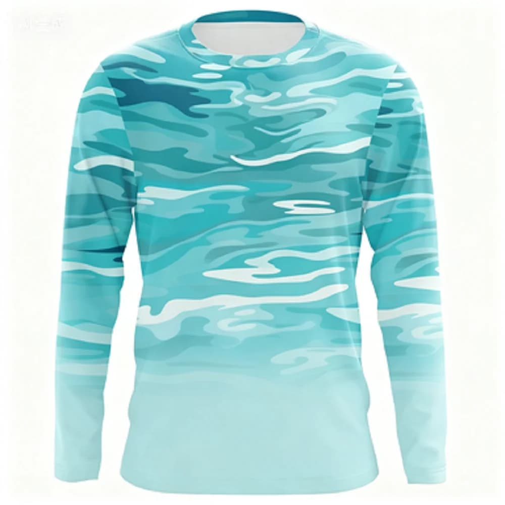 Abbigliamento da pesca stampato creativo 3D Diversi modelli fantastici Protezione solare traspirante e top ad asciugatura rapida Abbigliamento casual da pesca all'aperto