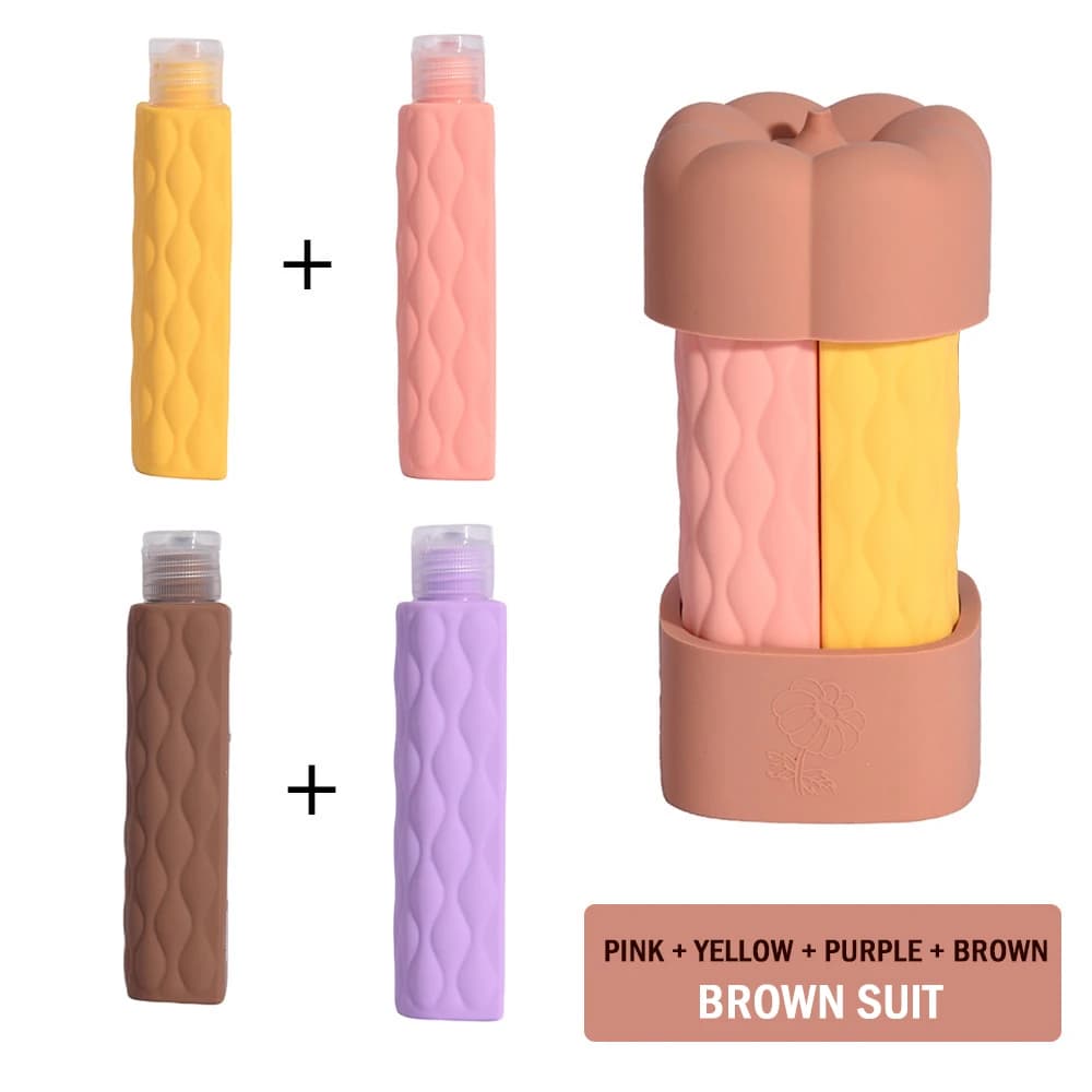 4 IN 1 60ML Bottiglia Dispenser in Silicone Spremere Portatile da Viaggio Gel Doccia Shampoo Macaron Lozione Liquida Riutilizzabile Articoli da Toeletta