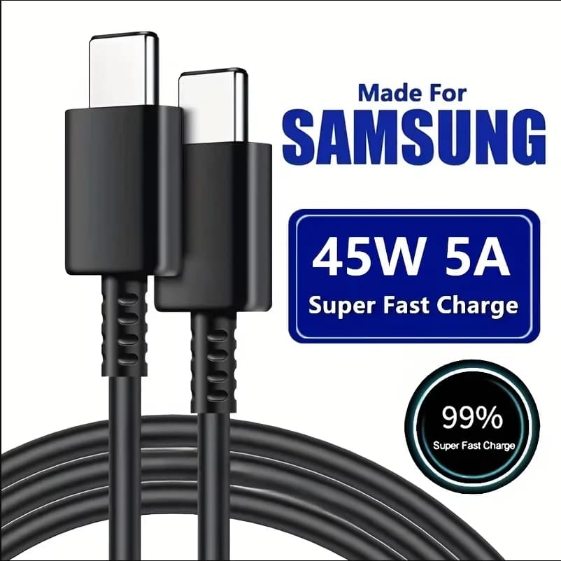 Super fast charging cable USB C 5A PD 45W for Samsung S22 S23 S24 Plus Note 20 Ultra A53 A54 A55 Quick charging data cable 2m